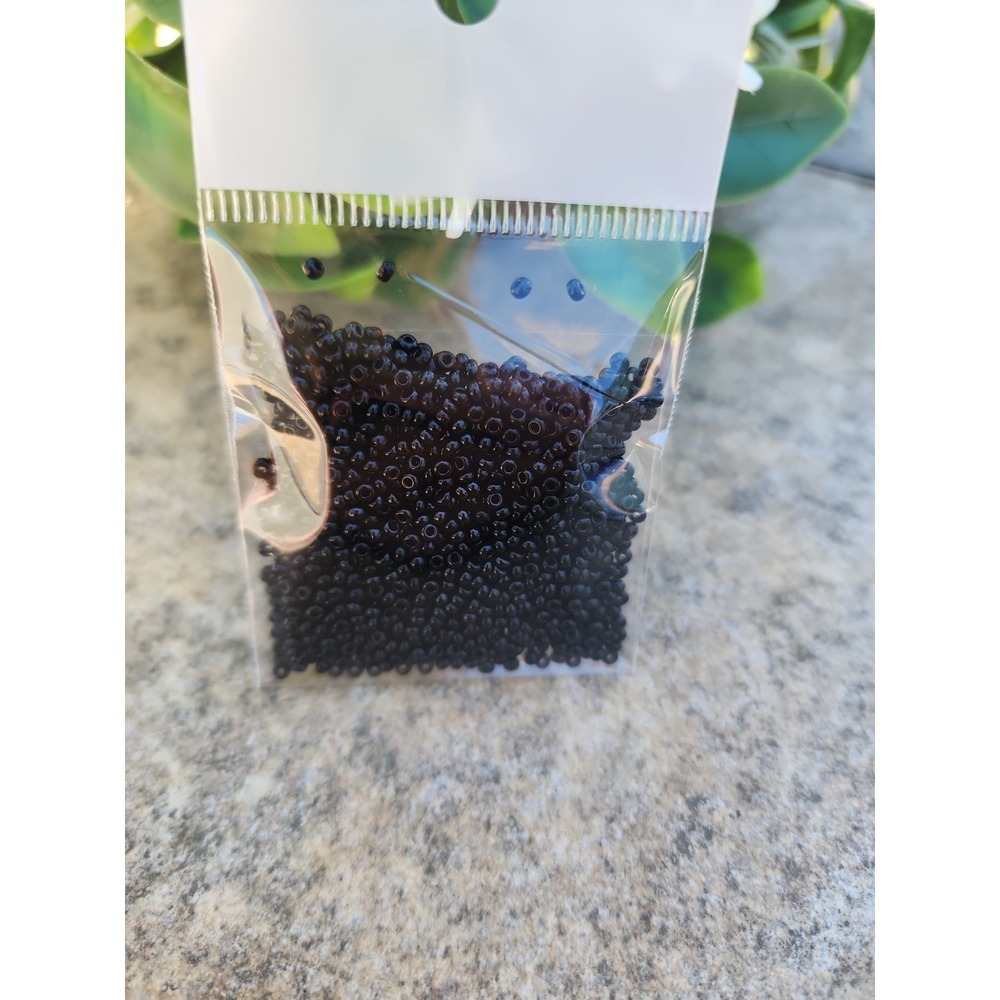 Czech Glass Beads 10/0 Preciosa Brand.  Black Color. Bag  15 Gr.